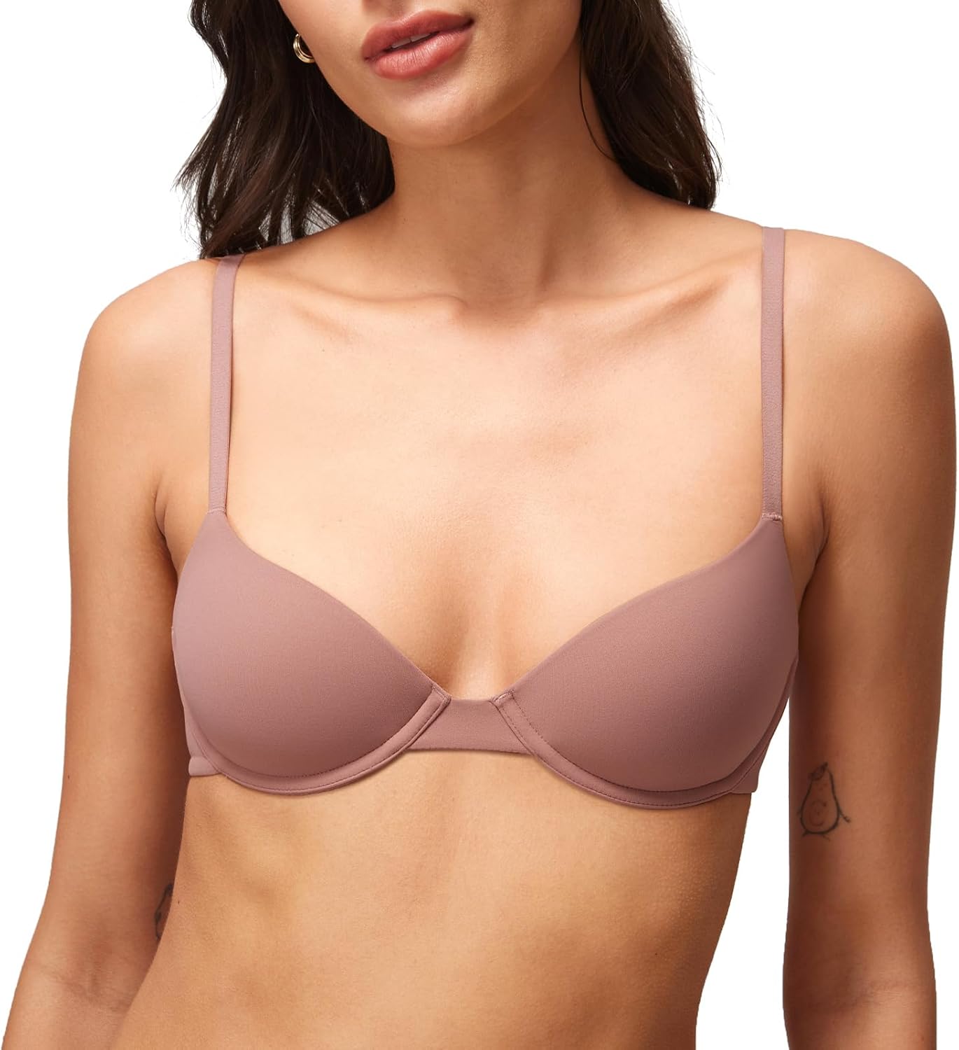 T-Shirt Bras for Women Small Breasted Demi Underwire Lightly Lined Bras 32AA-38A