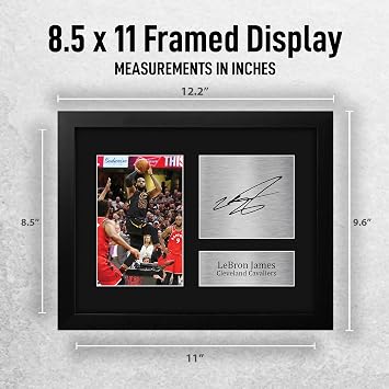 HWC Trading LeBron James Cleveland Cavaliers Gifts Printed Signed Autograph Picture for Basketball Memorabilia Fans - US Letter Framed (ID-008417)
