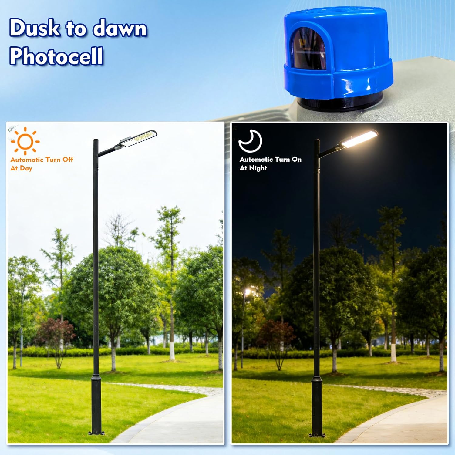 240W LED Parking Lot Light with Adjustable Arm, 6000K Daylight, IP65 Waterproof, Built-in Photocell, Die-Cast Aluminum Housing for Commercial Outdoor Flood Lighting (Parking Lots, Roadways, Stadiums)