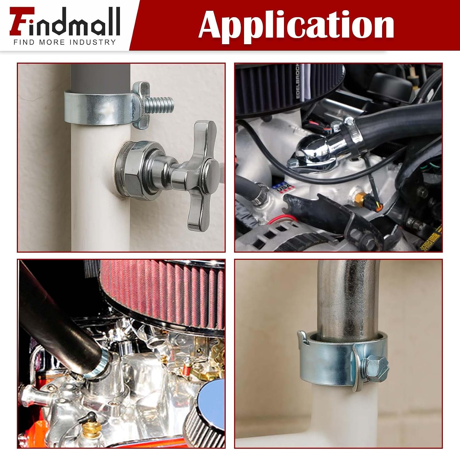 findmall 30Pcs 5/16" Fuel Injection Hose Clamps/Auto Fuel Clamps