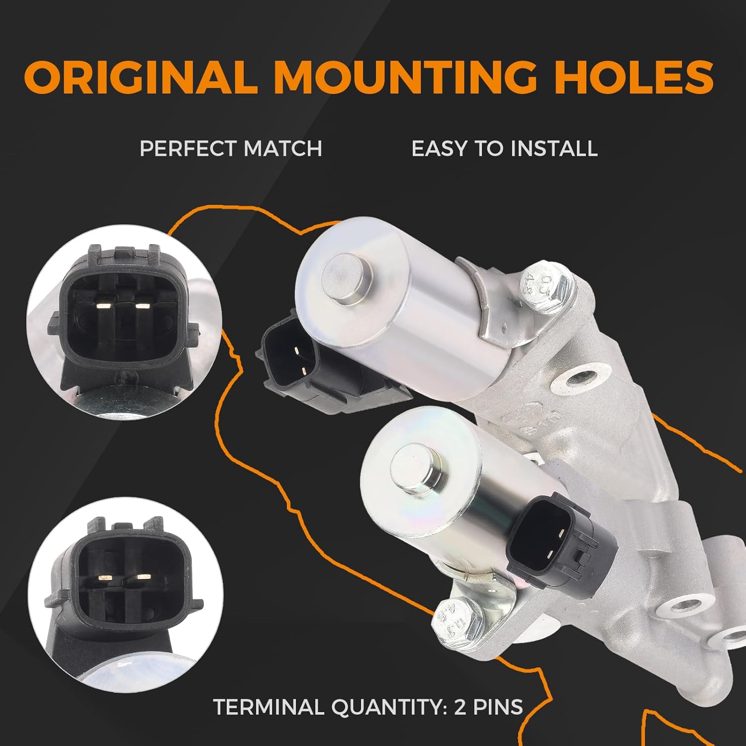 Engine Variable Valve Timing VVT Solenoid Kit Compatible with Nissan 2002-2006 Altima，2005-2017 Frontier Xterra Quest Maxima Murano for Infiniti I35 G35 FX35 M35 Replace for 917-011 917-012