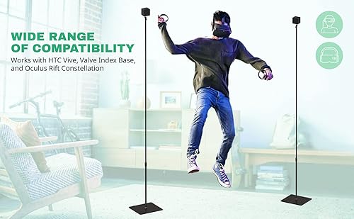 Miniatura 7 de Skywin VR Stand and Hidden Cable Set Compatible with HTC Vive Index Base Station - Tempered Glass HTC Vive Stand and Cable Set for Vive and Rift