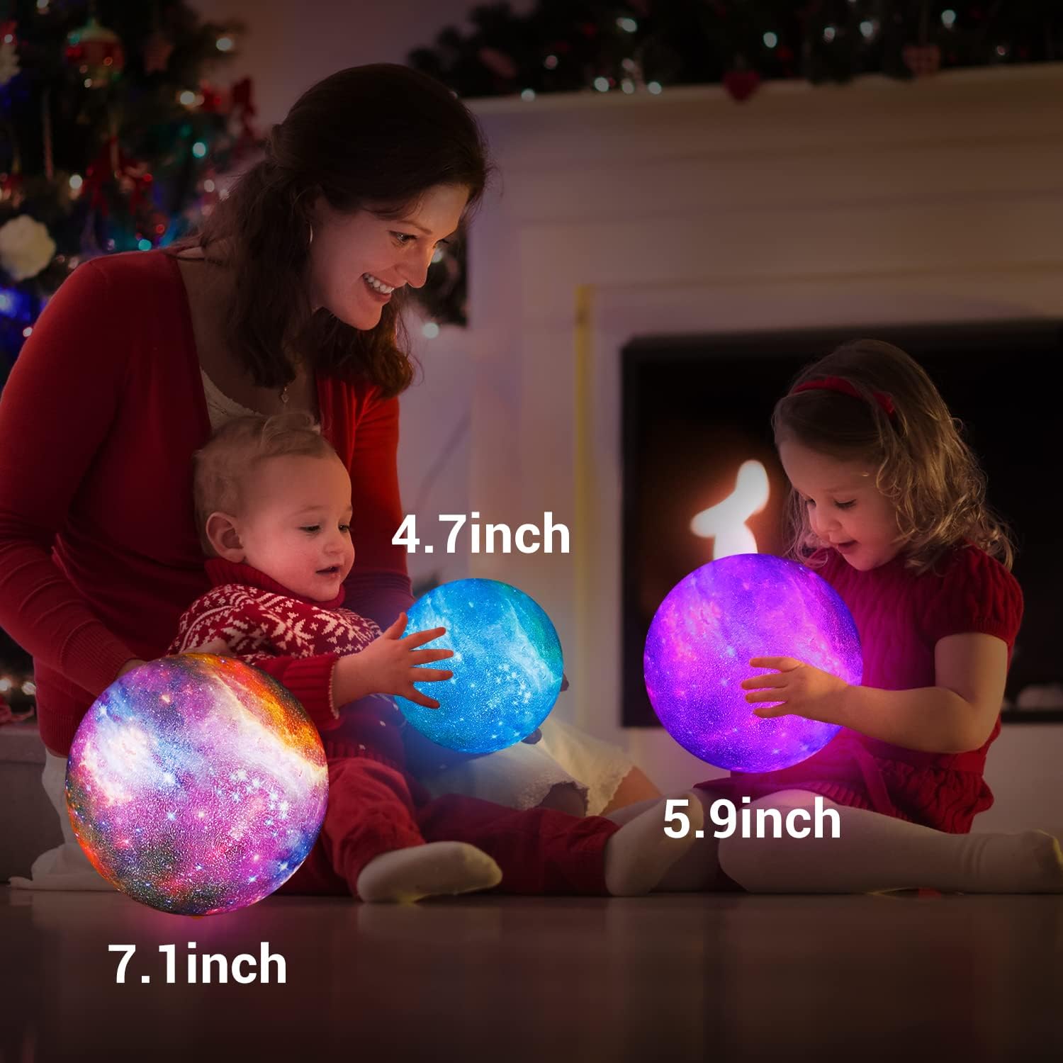 OxyLED Moon Lamp, 16 Colors 7.1 Inch 3D Print Star Moon Light with Stand Remote Touch Tap Control, USB Rechargeable Dimmable LED Night Lights for Kids Adults Friends Family Birthday Christmas Gifts