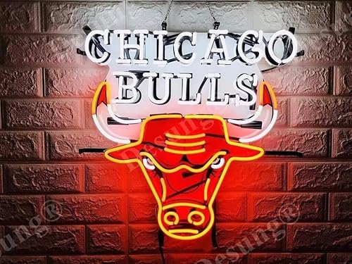 Miniatura 2 de Luz de neón del equipo deportivo de Chicago de 20 x 20 pulgadas (varios tamaños), tecnología de impresión HD Vivid para hombre, cueva, bar, bar,