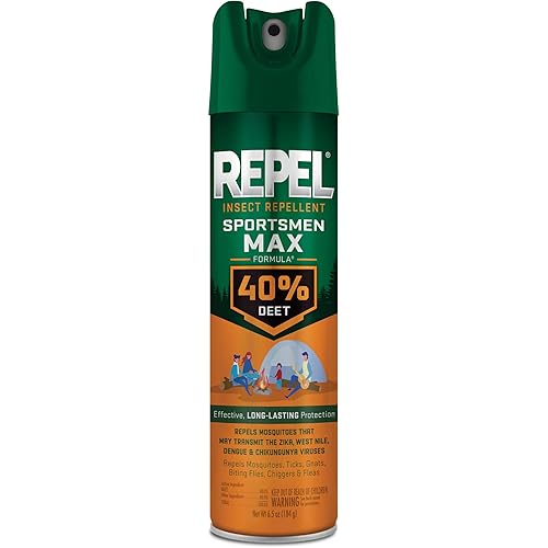 Repel Insect Repellent Sportsman Max Formula, Repels Mosquitoes, Ticks, Gnats, Biting Flies, 40% DEET (Aerosol Spray) 6.5 fl Ounce