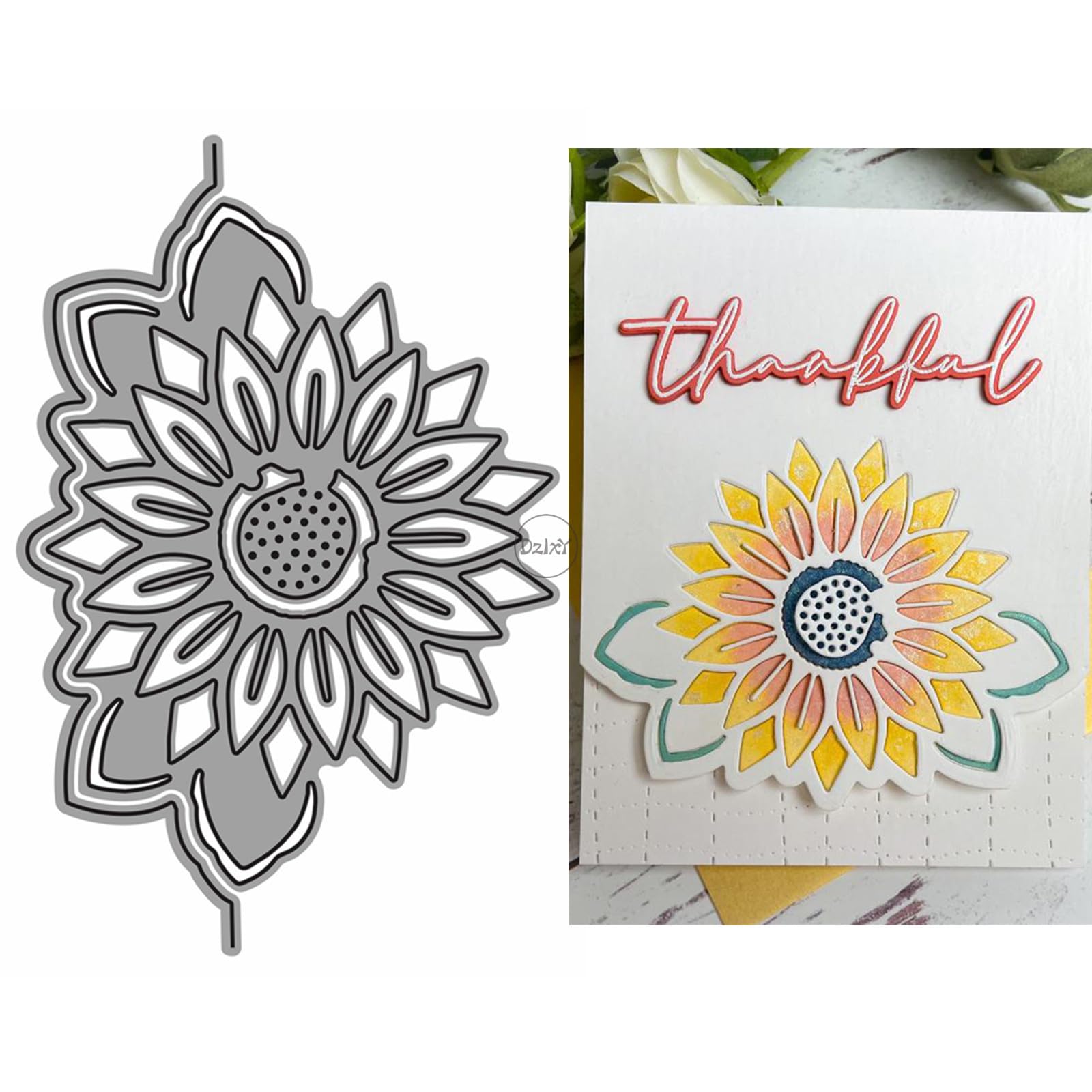 DzIxY Lace Hollow Sunflower Metal Cutting Dies for Card Making Kit Embossing Paper Die Cuts Set Scrapbook Stencils Supplies Machine Templates
