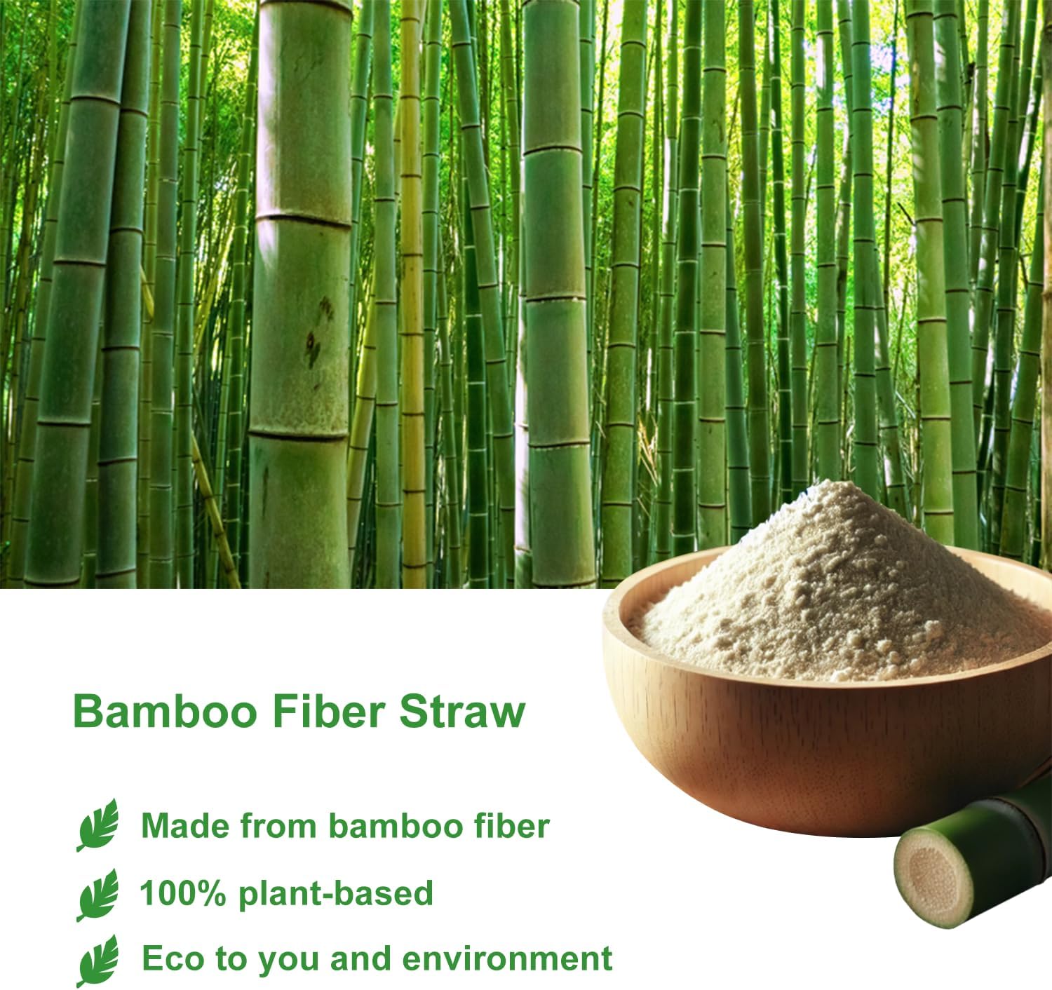 12mm Bubble Tea Bamboo Straws, Pack of 200 Biodegradable Disposable Sturdy Pointed Bamboo Fiber Boba Straws for Jumbo Smoothie, Tapioca Pearls