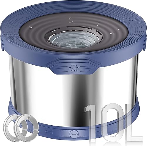 Miniatura 18 de UPSKY Cuenco de agua para perros, antiderrames, de acero inoxidable de 8 litros, de gran capacidad, a prueba de derrames, de 2.1 galones, tazón