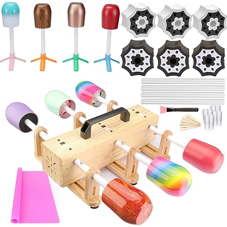 6X Multi Cup Turner for Crafts, Epoxy Glitter 4 & 6 Arms Tumbler Full Kits