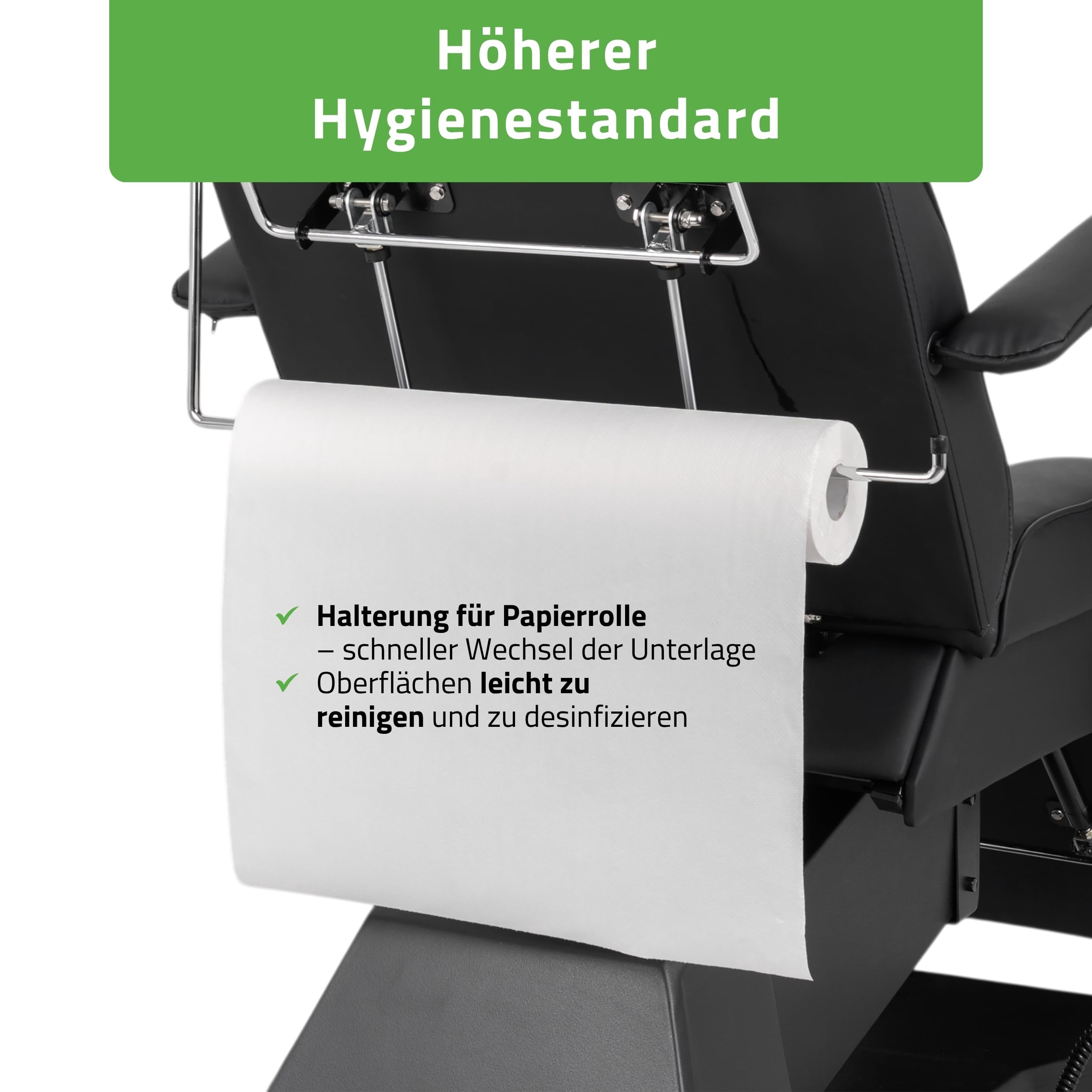 HABYS Laris Elektrische Kosmetikliege | Höhenverstellbarer Kosmetikstuhl mit Verstellbarer Rückenlehne & Fußstütze | Beautyliege für Kosmetik, Fußpflege, Massage & Tattoo | 180 kg