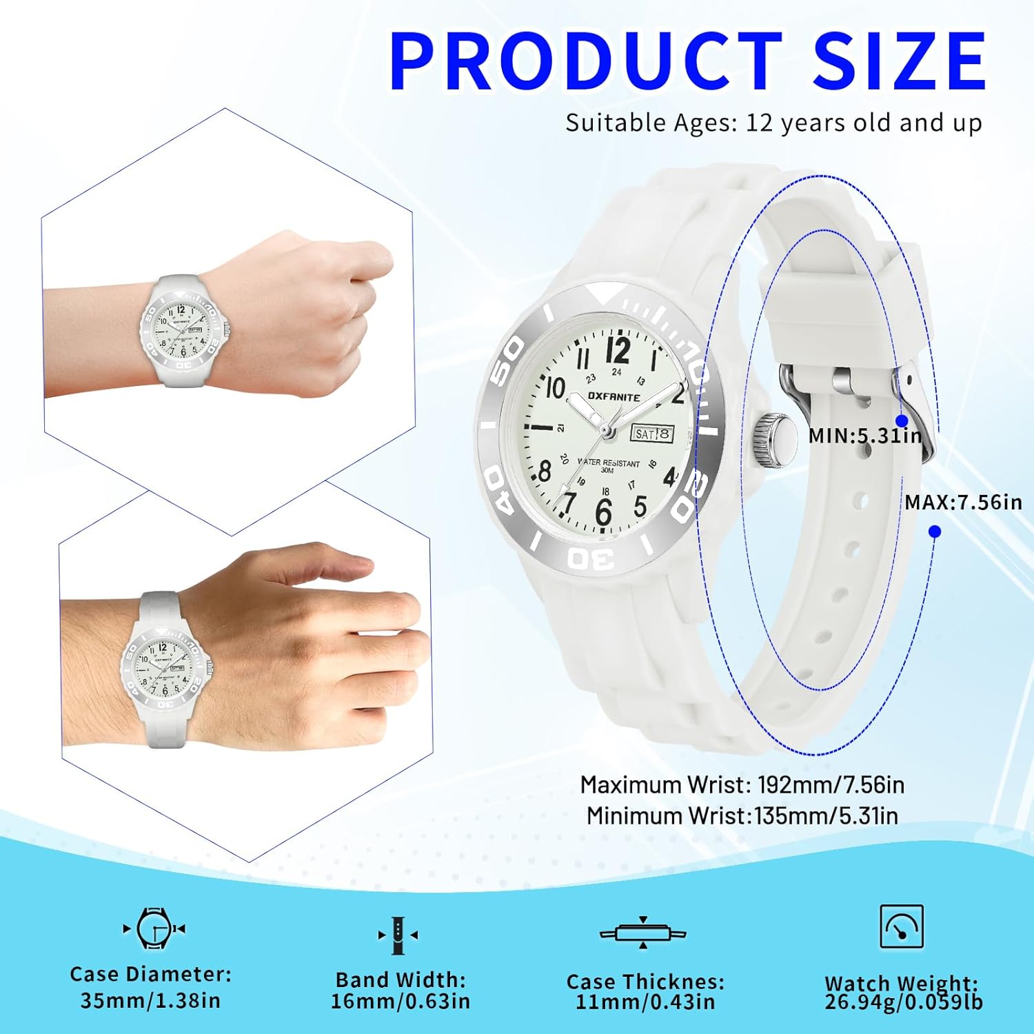 Waterproof Nurse Watch for Medical Professionals,Students, Women Men, Military Time Easy to Read Dial, 24 Hour with Second Hand, Soft and Breathable Silicone Band - Image 4