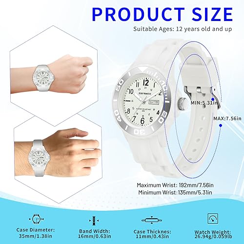 Miniatura 4 de Waterproof Nurse Watch for Medical Professionals,Students, Women Men, Military Time Easy to Read Dial, 24 Hour with Second Hand, Soft and Breathable
