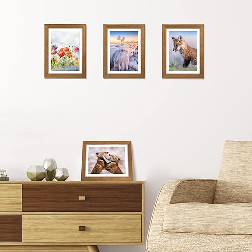 Miniatura 7 de Giftgarden - Portarretratos de 13 x 18 cm, paquete de 4, color dorado, con paspartú de 10 x 15 cm, o sin paspartú, de 13 x 18 cm, para pared o mesa