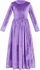 Girls Maxi Velvet Dress with Pockets Long Sleeve Casual Pageant Party Evening Gown for Christmas Wedding Holiday Winter Fall