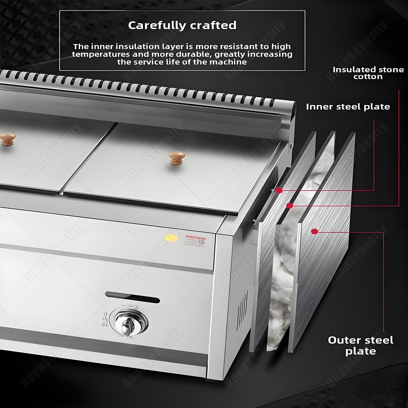 Friteuse à Gaz Professionnelle,Friteuse à Gaz,Friteuse à Chips De Poulet En Acier Inoxydable,Comprend Des Paniers Et Des Couvercles Pour Un Nettoyage Facile Doublecylinder