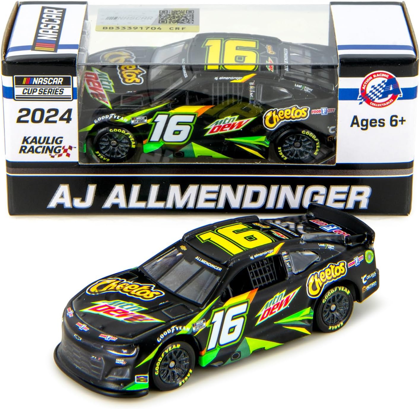 Lionel Racing AJ Allmendinger 2024 Dew/Cheeto Diecast Car 1:64 Scale