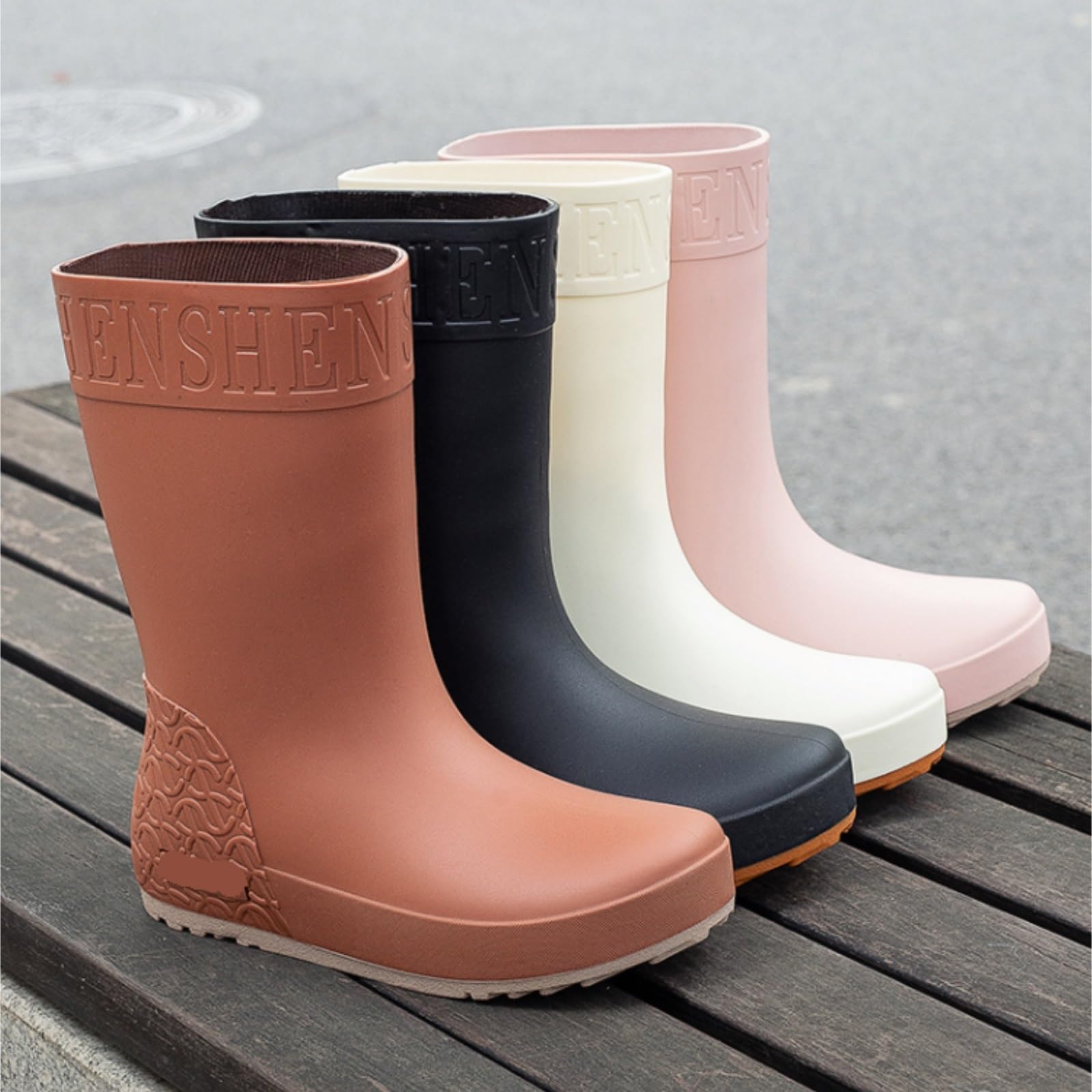 Botas De Trabajo Botas De Lluvia Altas For Mujer, Zapatos De Agua Antideslizantes, Zapatos De Goma Impermeables Botas De Lluvia Al Aire Libre