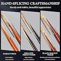 Vista 6 de Kmise 9.5mm Pool Stick Set of 3, 57-inch 18oz 19oz 20oz Pool Cues, Splicing Process Handcraft Maras/Black Walnut/Chacate Preto Wood Cue Sticks for