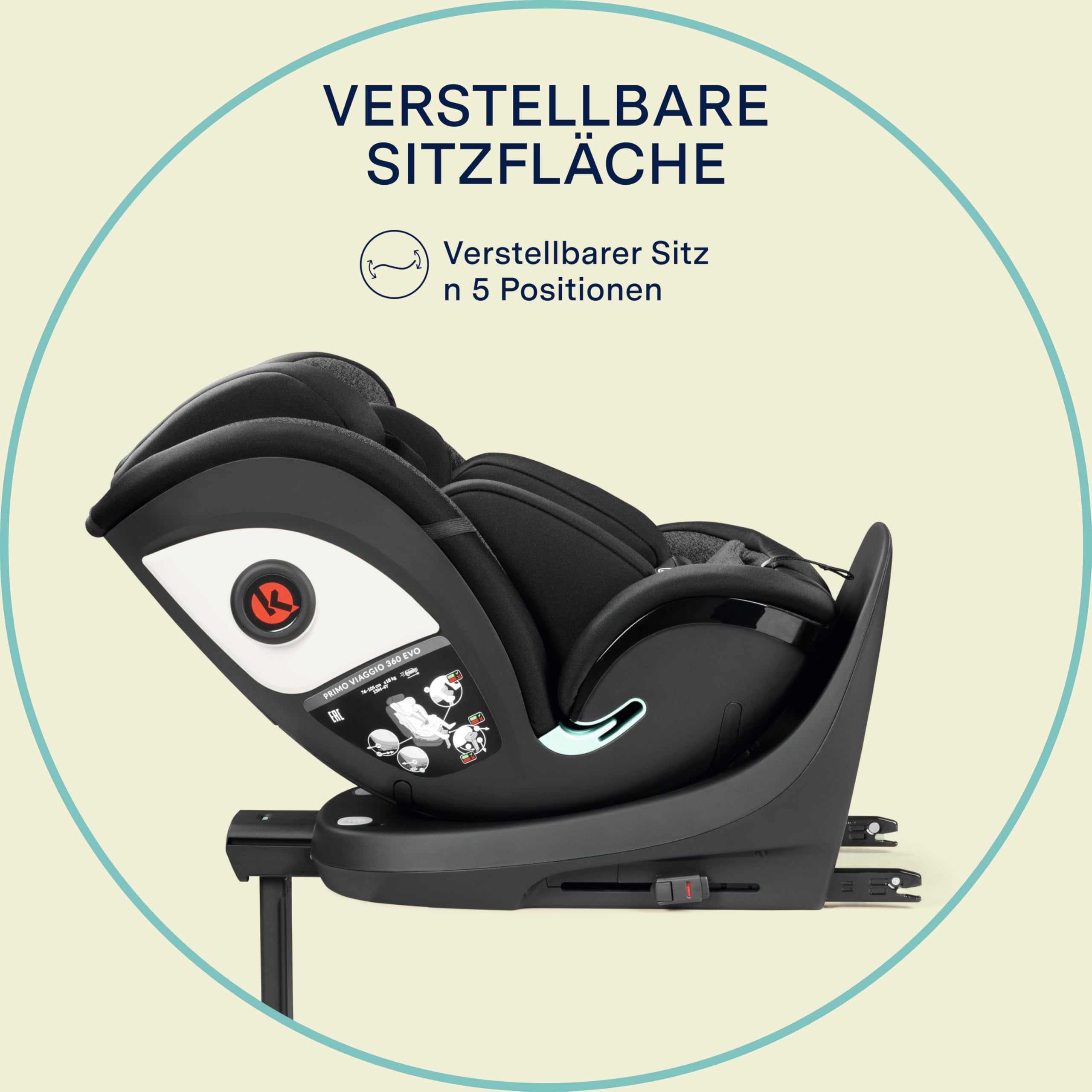 Peg Perego Primo Viaggio 360 EVO Autositz All-In-One mit ISOFIX, Drehbar, Verstellbar, für Kinder von der Geburt bis 150 cm (0-12 Jahre), 0-36 kg, Planet