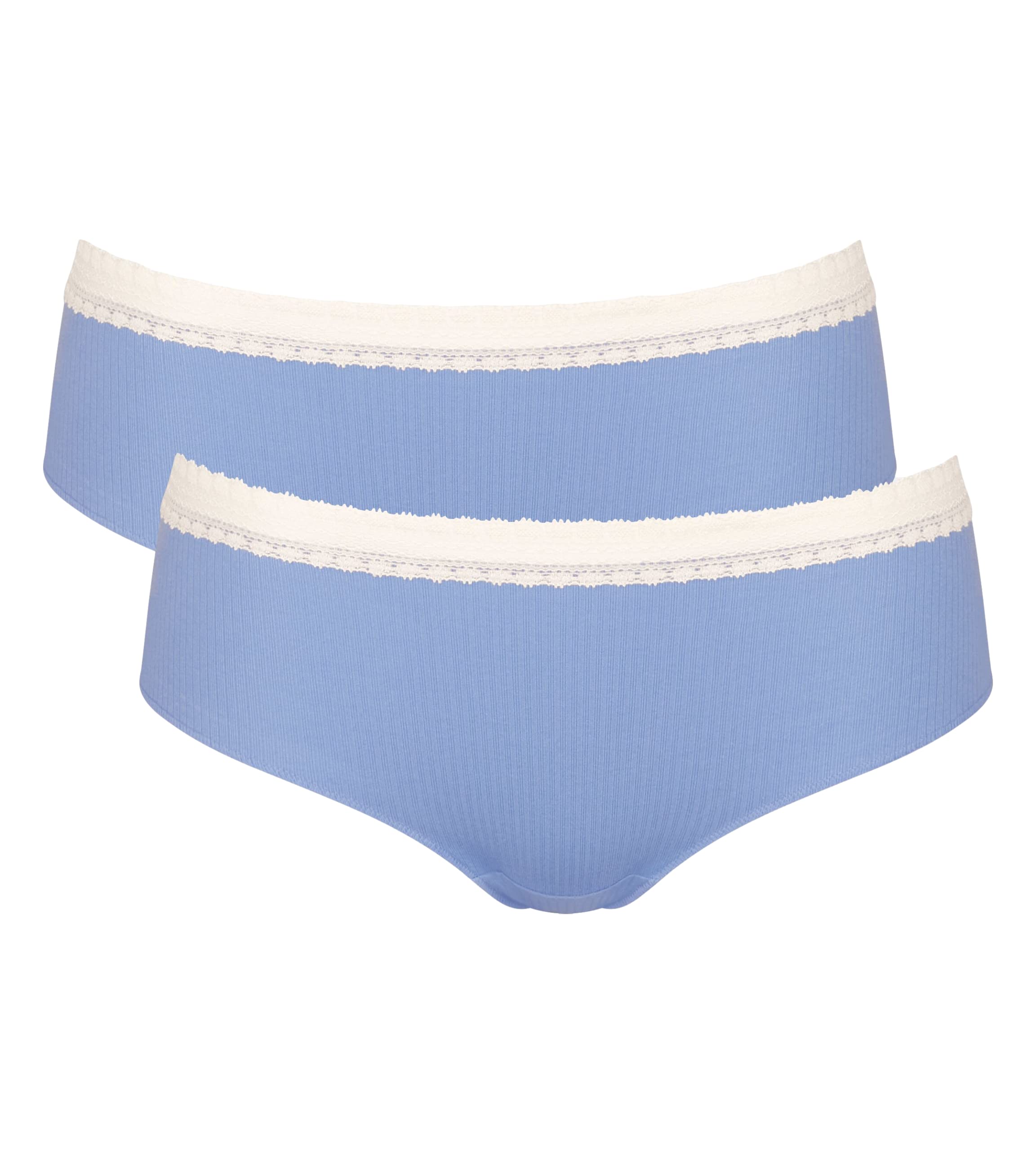 Sloggi Womens GO Ribbed Hipster Briefs 2 Pack - Purple Cotton - Size Medium