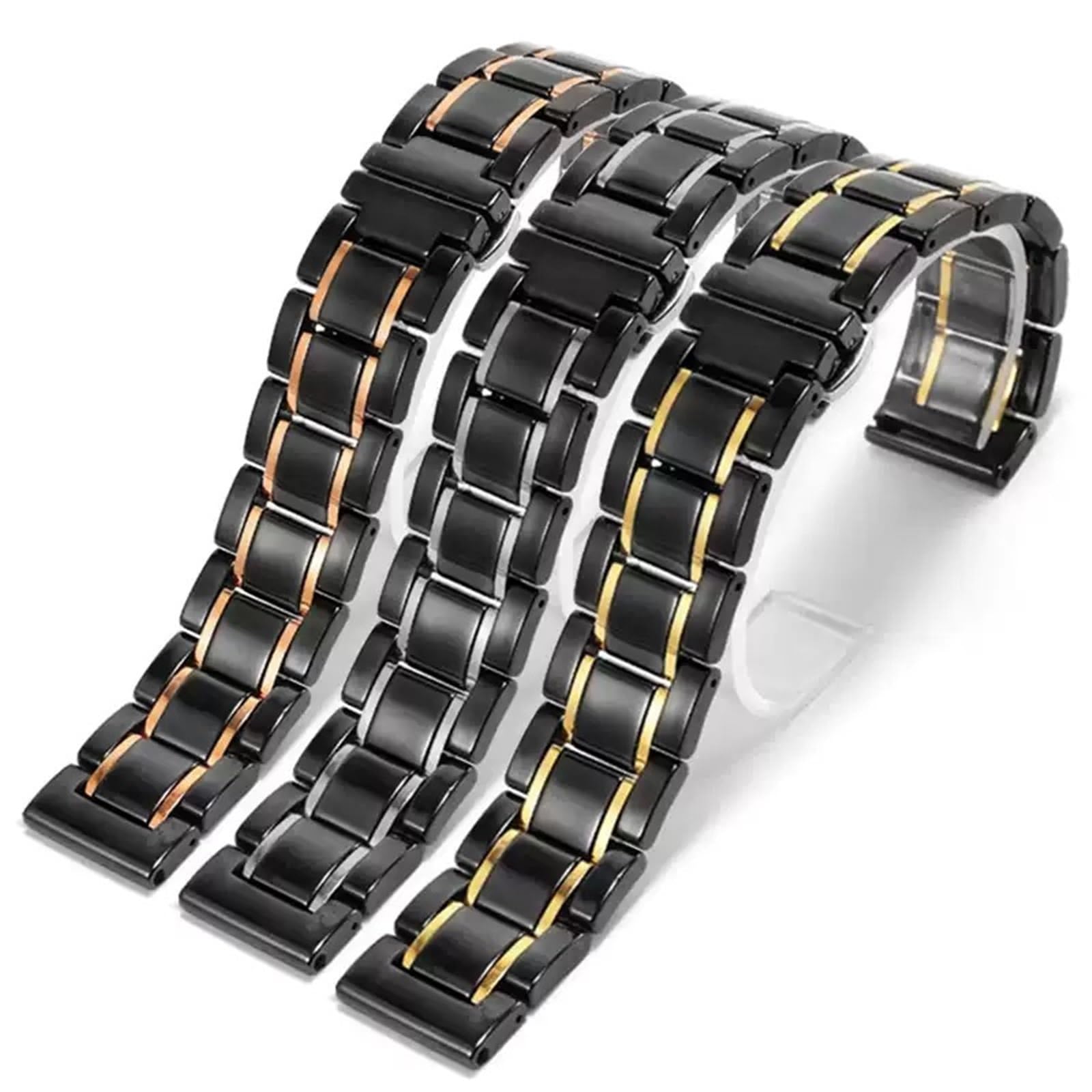 cinturino dell'orologio Cinturino in ceramica nera alla moda da 20 mm 22 Accessori polso classici durevoli e confortevoli lavoro