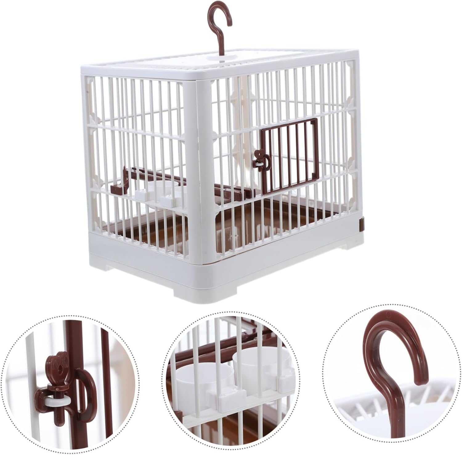 Bird Travel Cage for Parrots Portable Carrier Handle Perch Stand Bird Cage