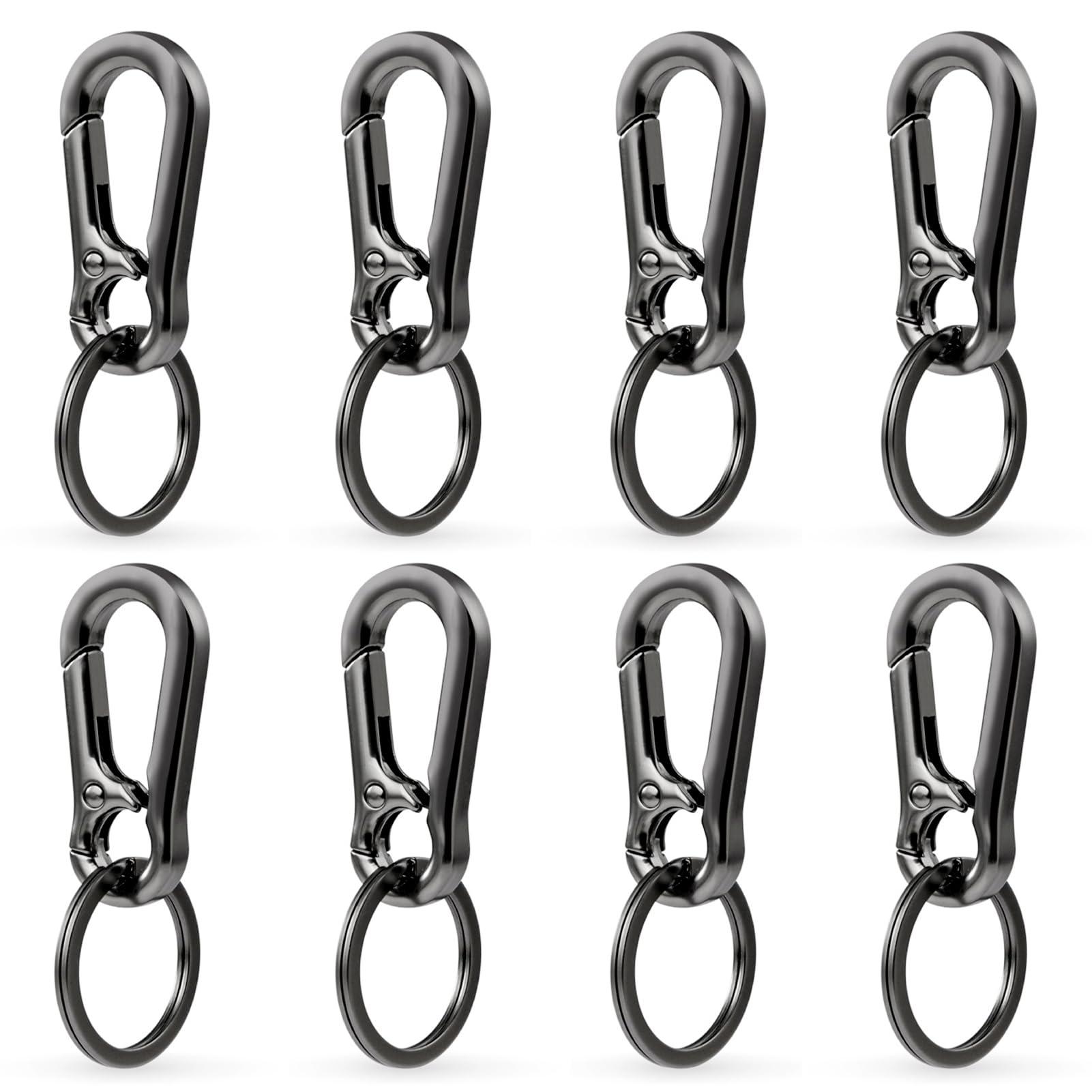 KMKANPO Carabiner Keychain, Carabiner Keychain, Small Carabiners, Keyrings with Carabiner, Hook Keyring, for Men and Women, 8 Pieces (Piezas), One size