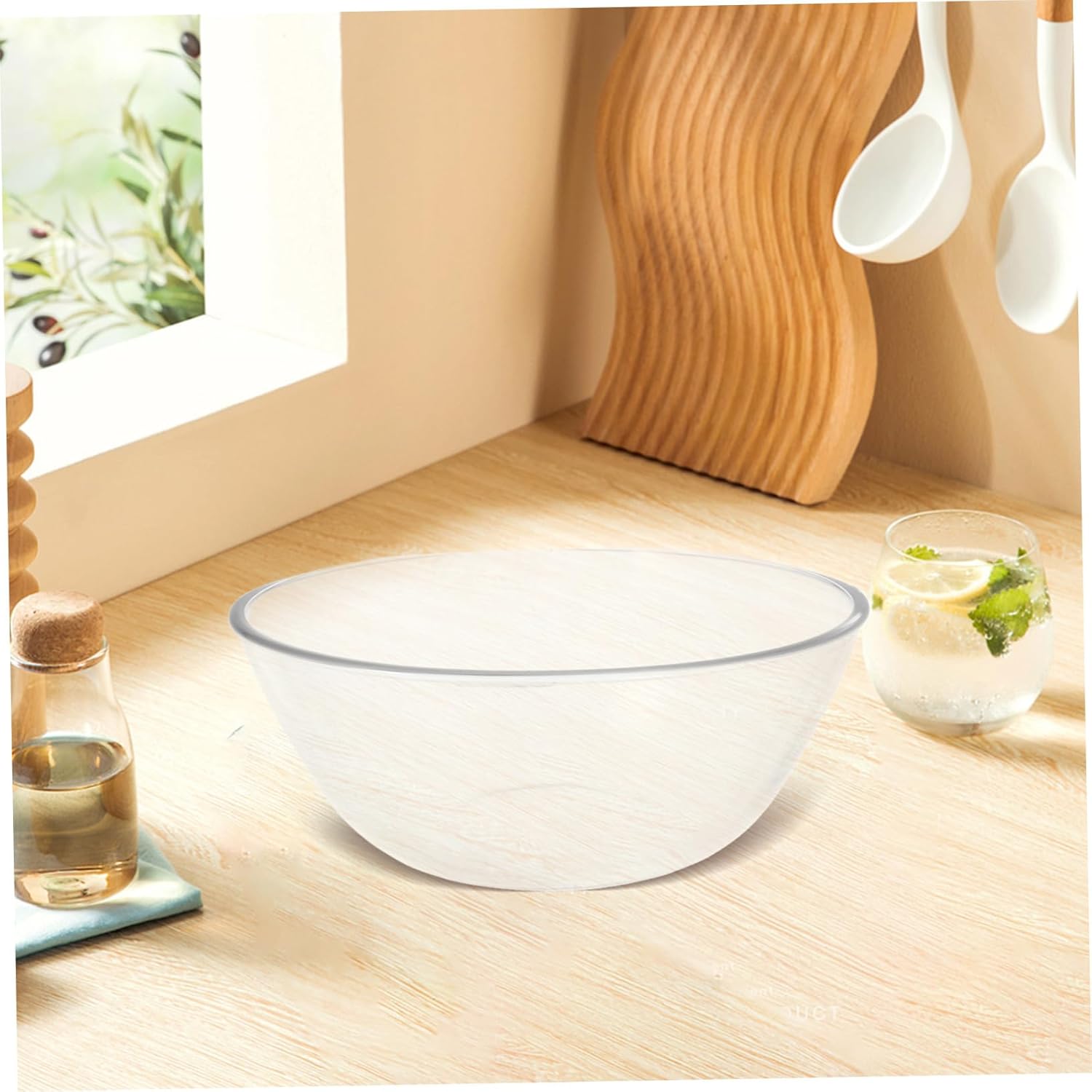 Alipis Versatile Glass Mixing Bowls Deep Bowl for Salad Egg Mixing Family Dinner Safe Easy Clean Unique Design