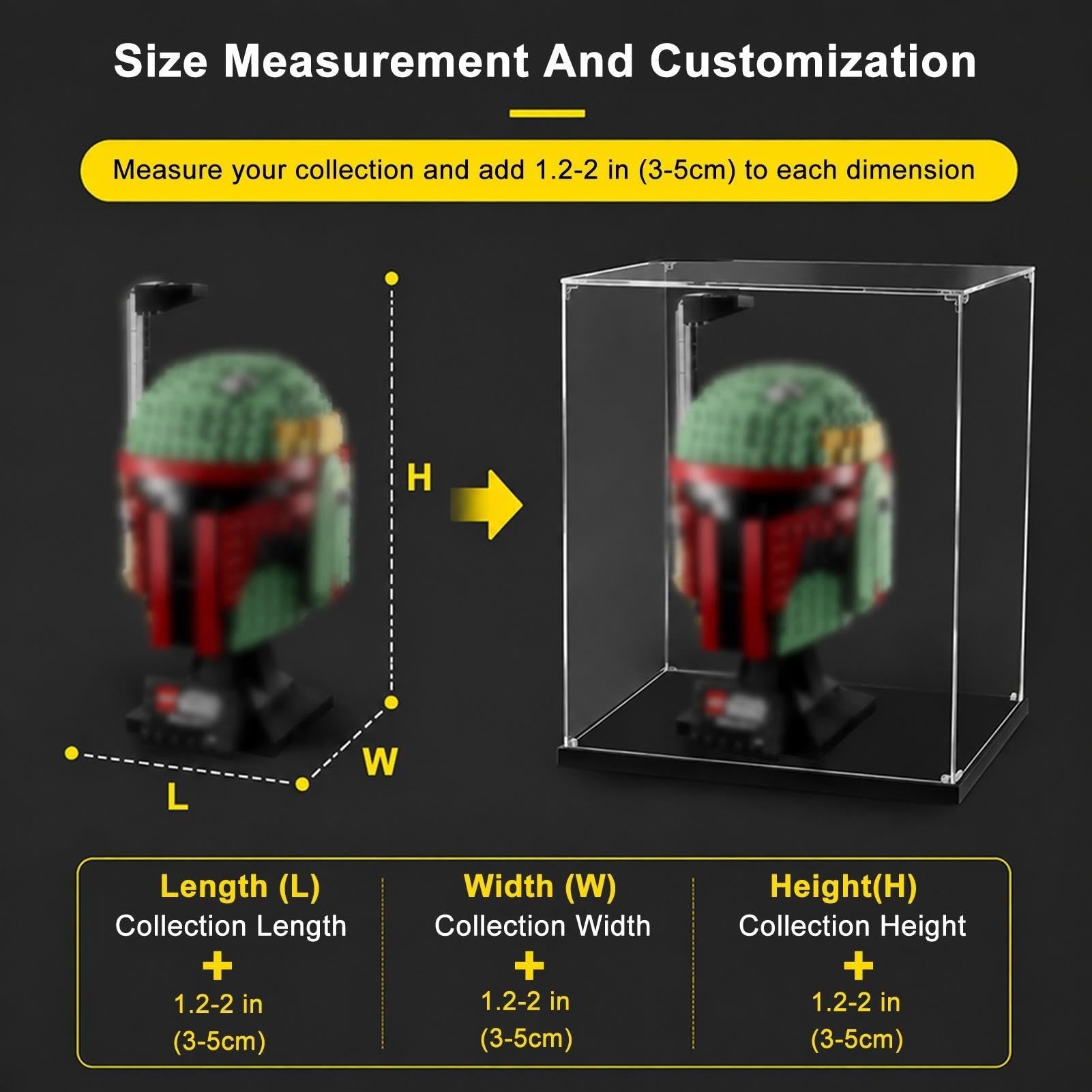 Caja Expositora para Miniaturas con Base De Madera, Personalizable