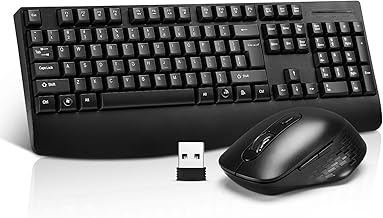 Guiheng Wireless Computer Keyboard with Palm Rest, Large Number Pad, LED Indicators，Ergonomic, Foldable Stands,Anti-Wear Letters Full Size Keyboard,for Windows Mac PC Laptop-Black