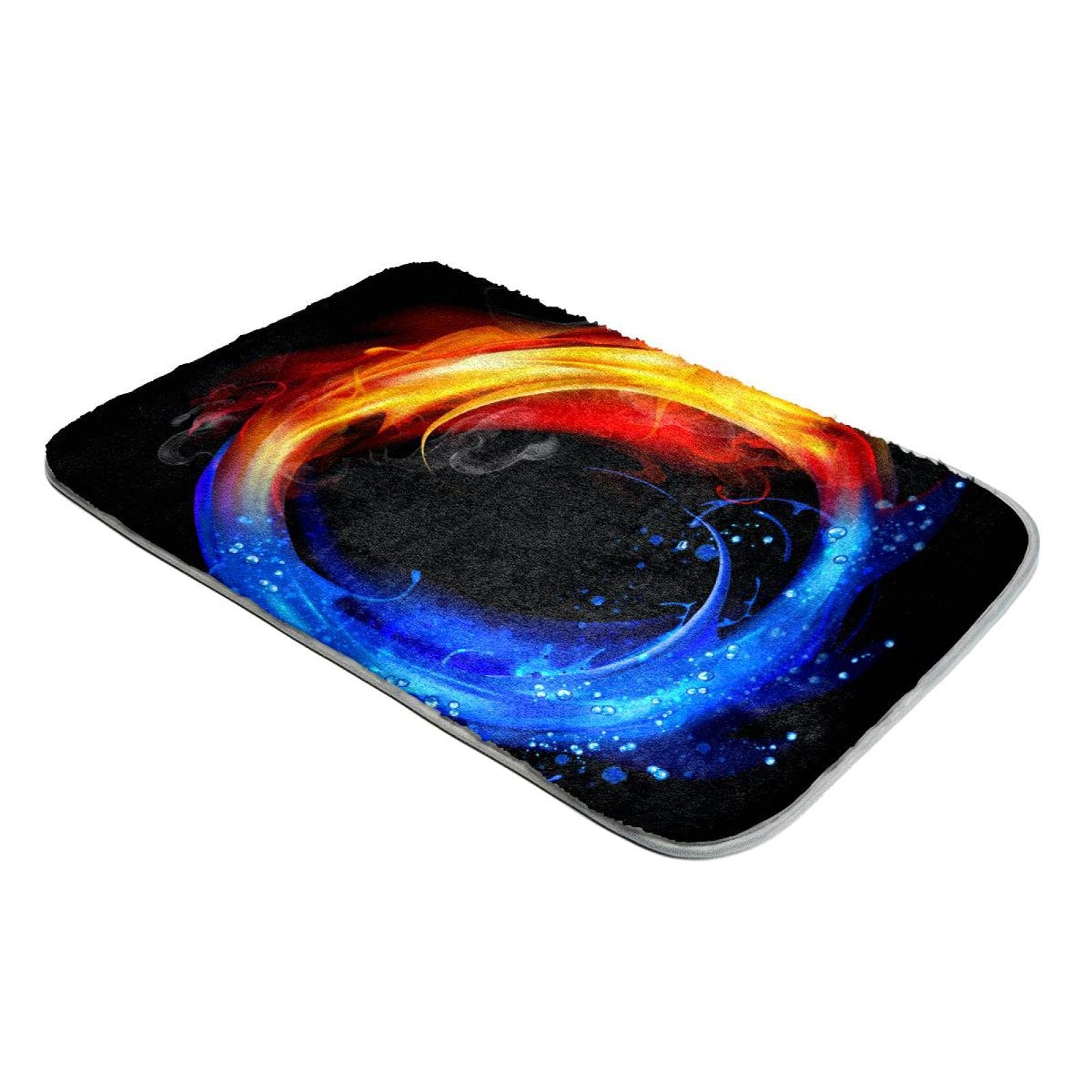 Tapis à poils longs anti-froid au sol motif Yin Yang fausse fourrure douce