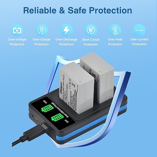 Miniatura 4 de Paquete de 2 baterías NB-7L y cargador LED dual para Canon NB 7L, CB-2LZE, PowerShot G10, G11, G12, SX30 es cámara