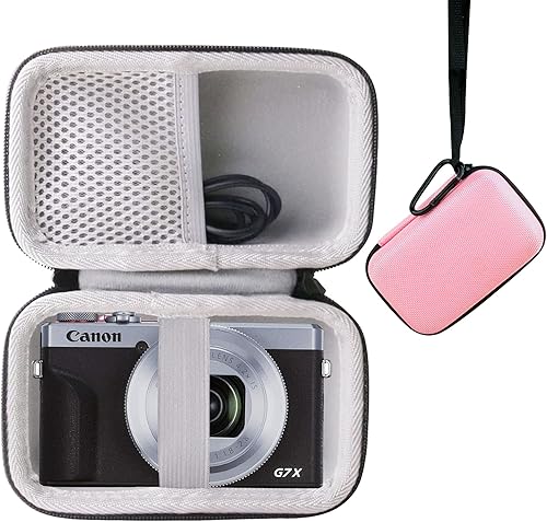 JINMEI Estuche de transporte rígido de EVA compatible con cámara digital Canon PowerShot G7 XSX720 SX620 SX730 Cámara digital (rosa)