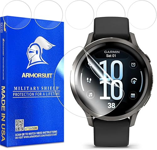 Miniatura 13 de ArmorSuit Paquete de 6 protectores de pantalla para Garmin Forerunner 265 (1.812 pulgadas) MilitaryShield HD Clear Film – Fabricado en Estados