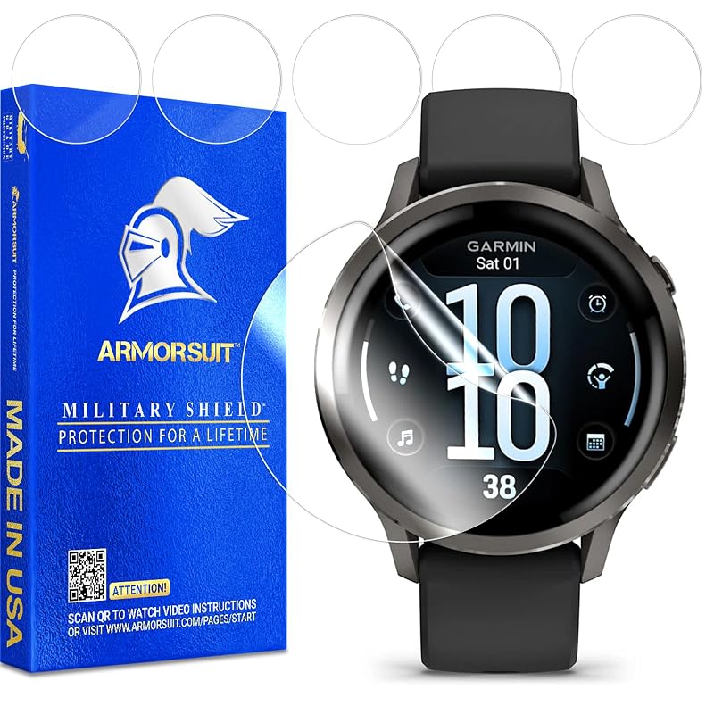 Película Protetora de Tela ArmorSuit MilitaryShield TPU Transparente para Garmin Venu 4 41 mm – Kit com 6