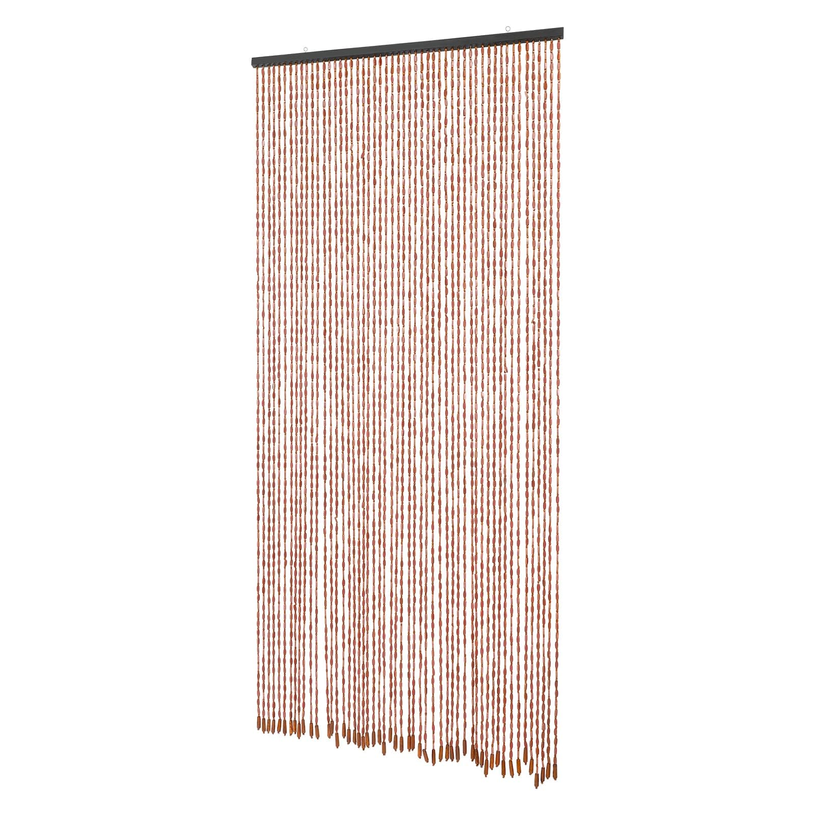 Türvorhang mit Bambusperlen, natürlicher Dekovorhang für Eingangstüren, Wohnzimmer, Schlafzimmer, 90 x 200 cm, 52 Linien (Kaffee)
