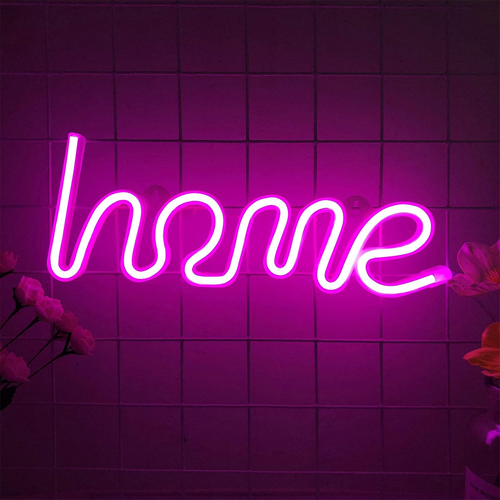 DUBENS Home Neon Sign Neon Light Sign Home Neon Sign for Wall Decor, Bedroom, Children, Living Room etc, Powered by USB Cable or Battery (Pink)