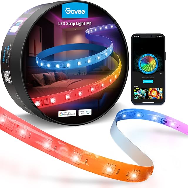 Govee RGBIC LED Strip Lights M1, Upgraded RGBIC Technology, 5m WiFi LED Lights Alexa Compatible, Music Sync, DIY Multiple Colours on One Line, Smart LED Strip Lights for Bedroom, Studio, Cabinet