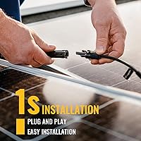 Vista 7 de BougeRV Conectores solares en Y para panel solar, conectores paralelos extra largos de 1 a 6, adaptador de rama PV, cable, enchufe, herramienta