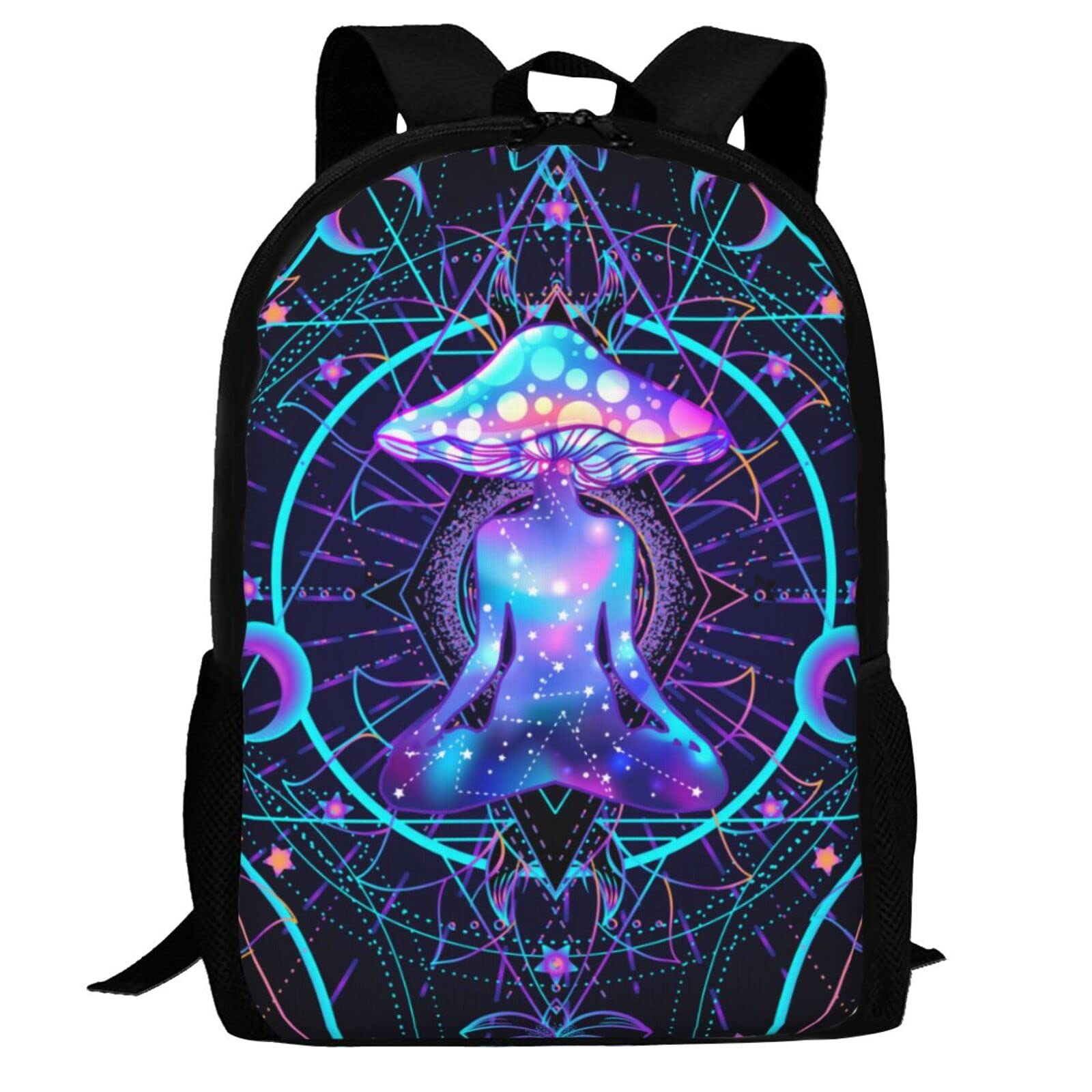 Photo 1 of D-WOLVES Psychedelic Magic Mushrooms Geometry Backpack, Travel Laptop Backpack for Boys Girls, College School Bag Student Bookbag Cool Daypack, Perfect for Outdoor Camping Trip Hiking Holiday Magic Mushrooms 17"