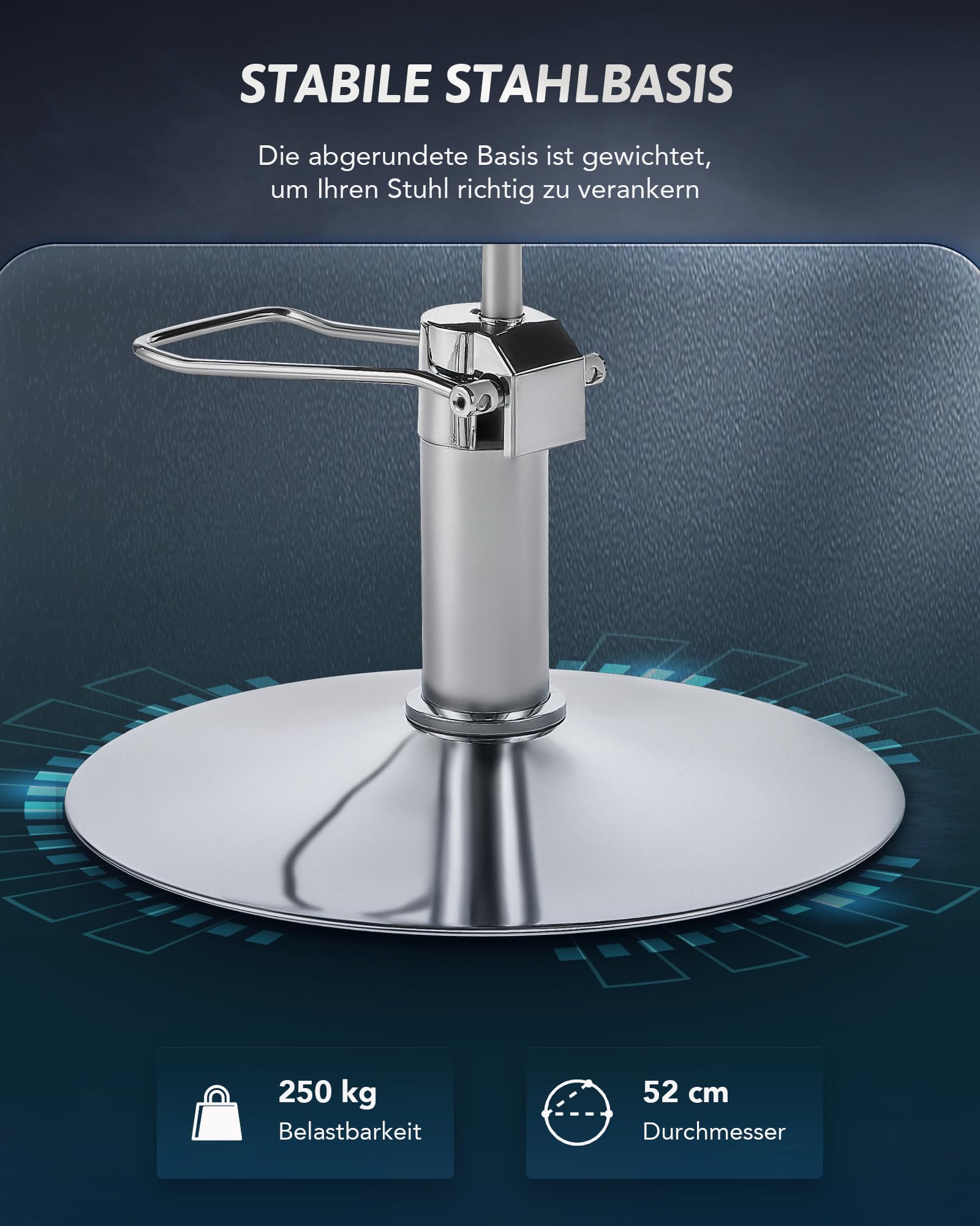 CO-Z Friseurstuhl Schwarz 41-56 cm Höhenverstellbar 360° Drehbar 250KG Barberstuhl