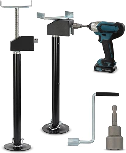 Dumble Gatos estabilizadores de autocaravana resistentes para remolque de viaje, paquete de 2  mejorados de 28 a 48.5 pulgadas telescópicas de