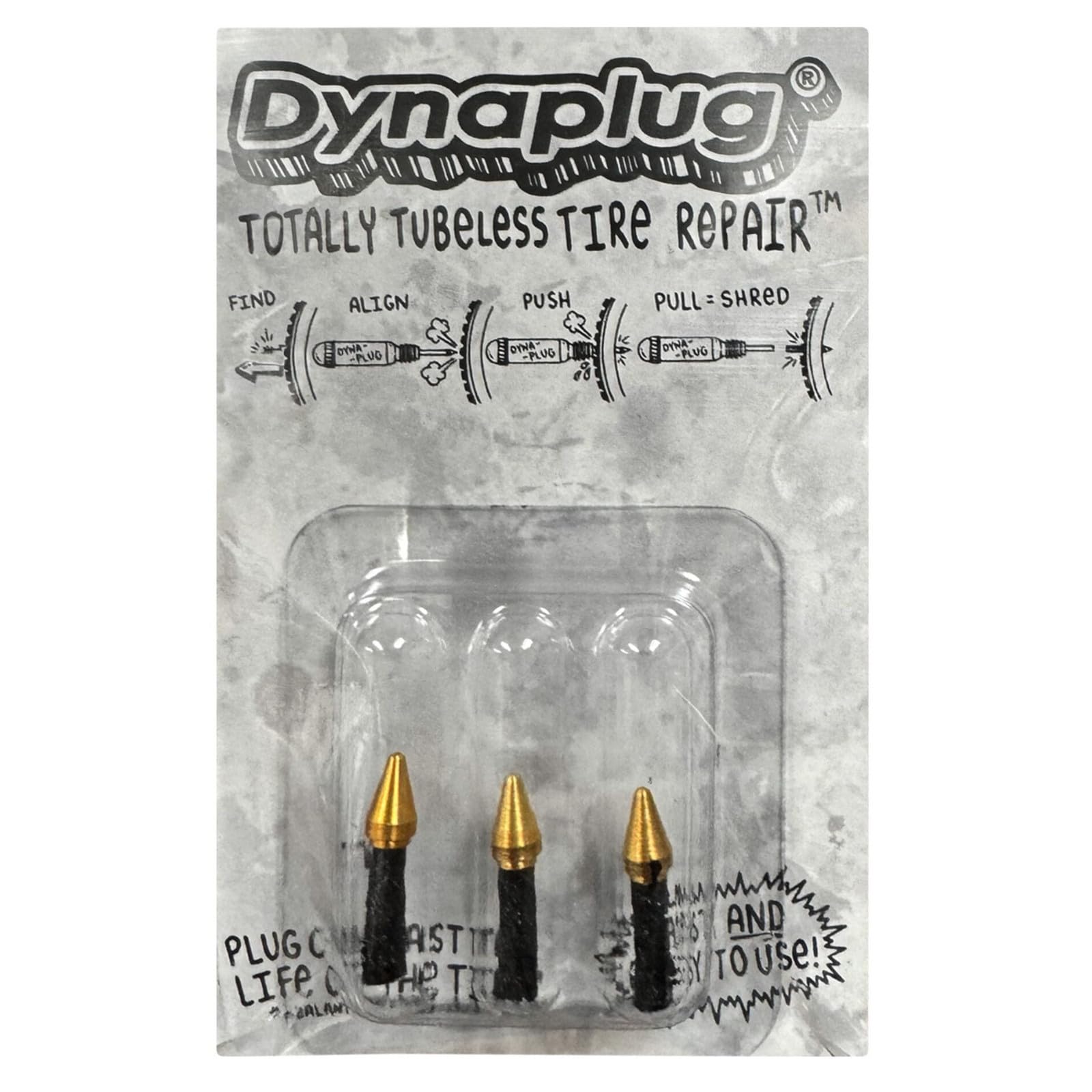 DYNAPLUG Soft Nose Puncture Repair Plugs 3 Pack in Gold