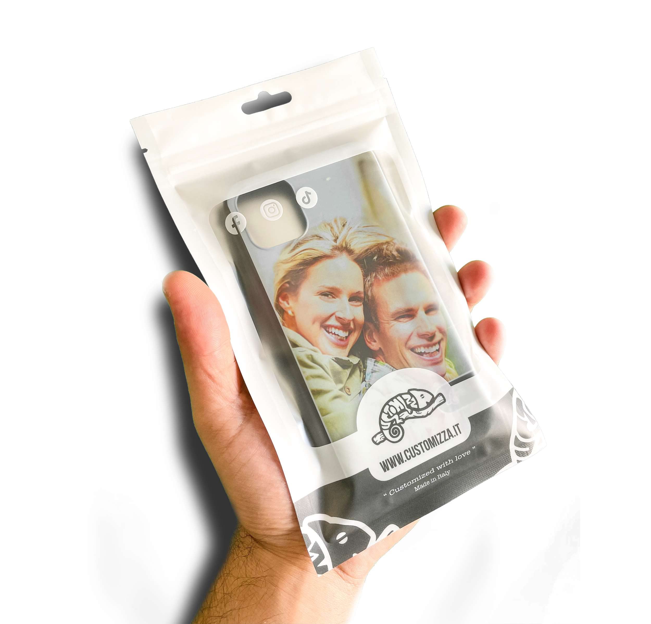 Custodia cover nera morbida in tpu compatibile per iPhone 15 personalizzata con foto immagine scritta a piacere