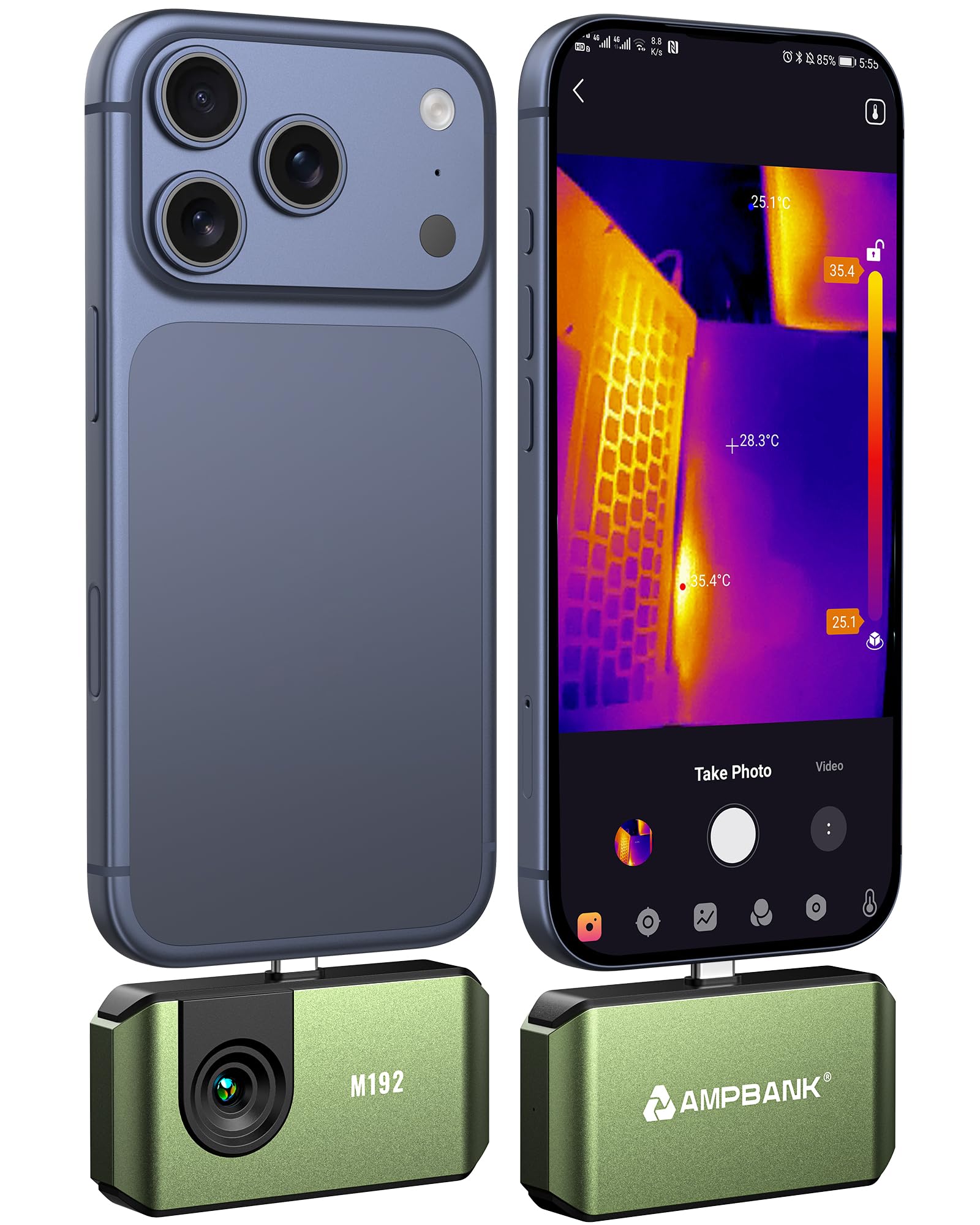 AMPBANK M192 Thermal Camera for Any USB-C iPhone & Android | 384 x 384 TISR Super Resolut…