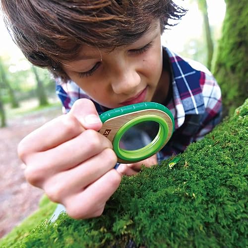 Miniatura 4 de Hape 8 en 1 Nature Fun - Kit explorador de bambú para niños de 4 años en adelante con linterna de trabajo, telescopio, brújula, periscopio y tarro