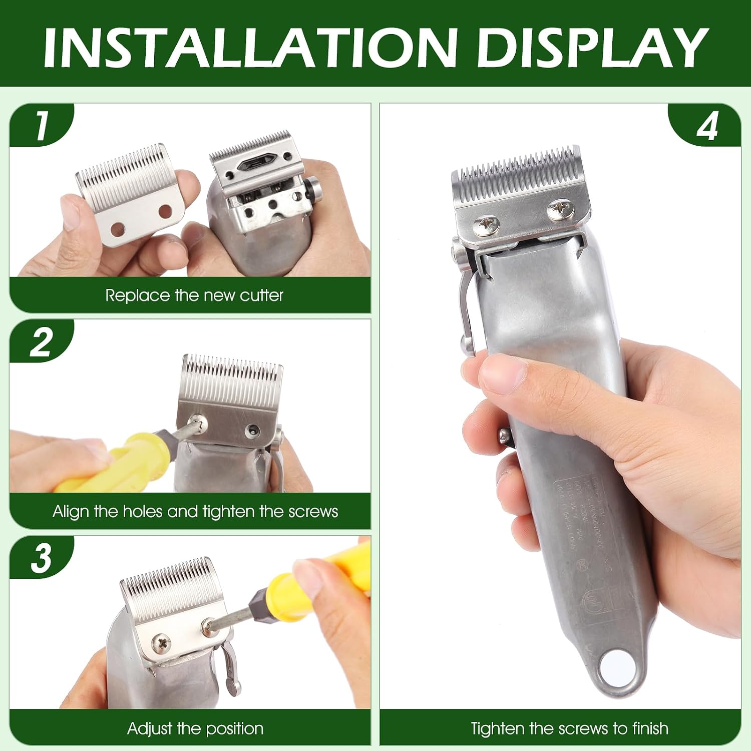 2 Pack Professional Replacement Clipper Blades,Precision 2 Holes Adjustable Hair Clipper Parts Blade for 5-Star Senior, Magic Clip, Reflections Senior
