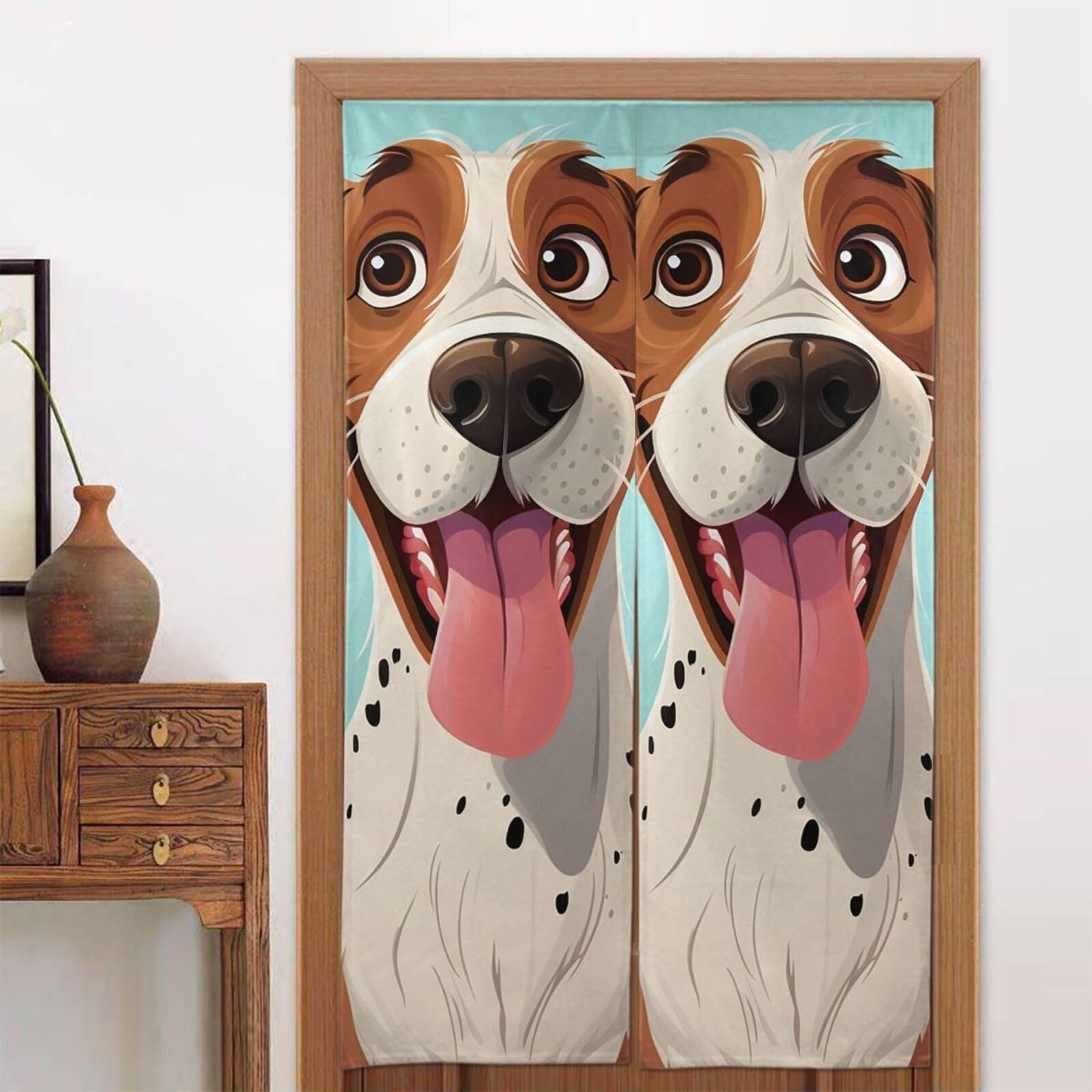 Rideau de porte occultant thermique chien amusant 86x142 cm