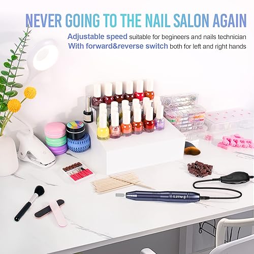 Miniatura 3 de Máquina de taladro de acrílico eléctrica de uñas de lima de uñas portátil