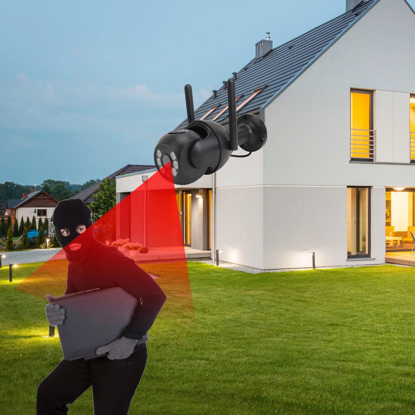 Kamery Bezpieczeństwa Bezprzewodowa Kamera Zewnętrzna, Bezprzewodowa Kamera Bezpieczeństwa WiFi Noc Kontra Wykrywanie Ludzi Dwukierunkowy Głos 2MP HD Dla Zewnętrznej Kamery IP Tuya Dla Domu